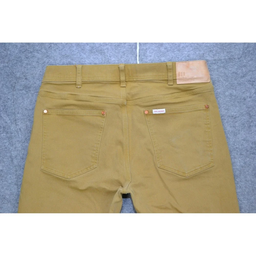 Topo Designs Jeans Mens 32x31 Brown‎ Organic Stretch Denim Slim Tapered Pants